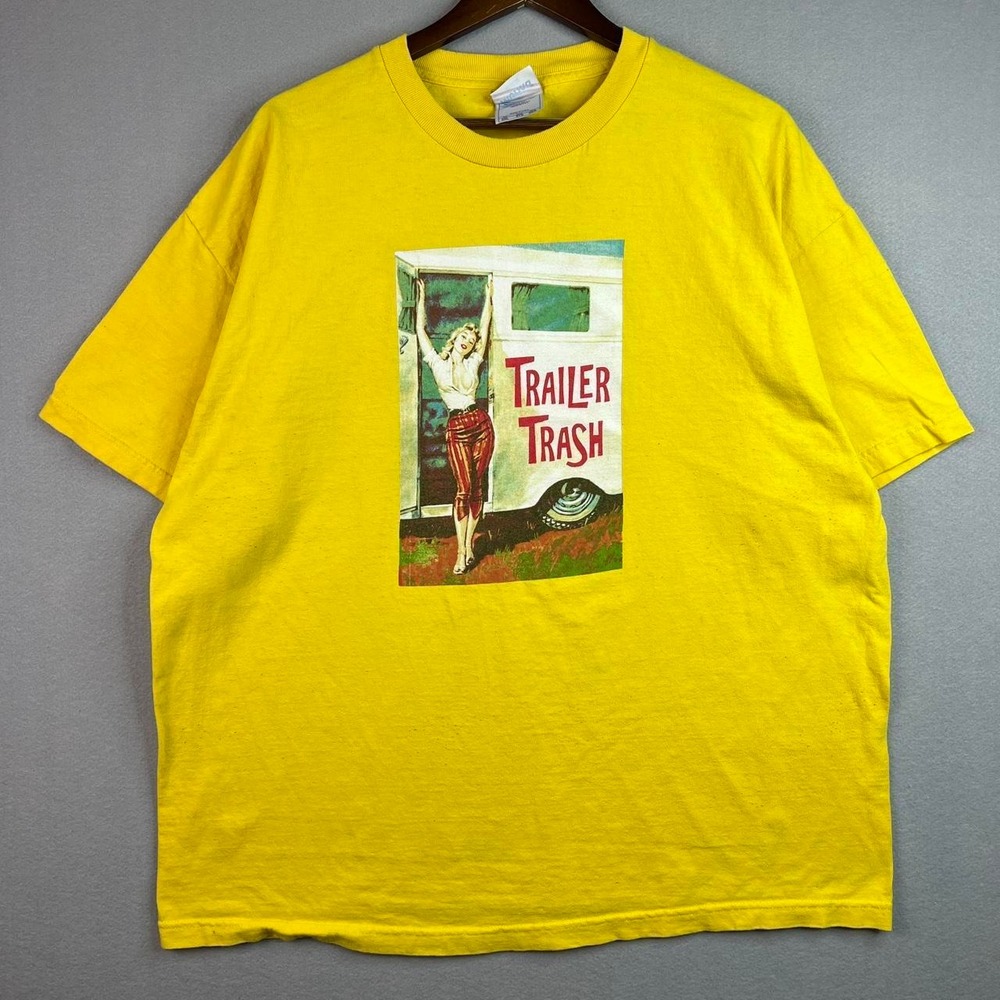 Trailer Trash Women Yellow Tee Shirt XXL